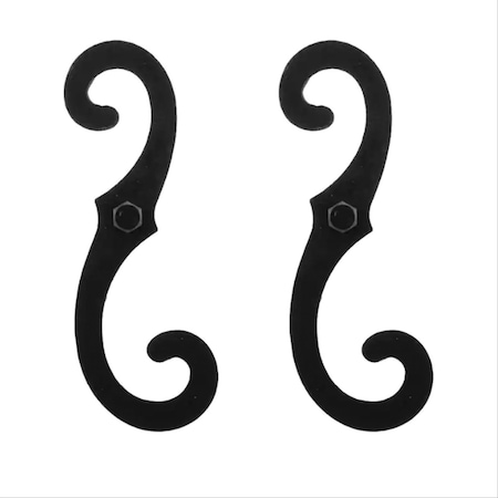 Delaney Hardware 7 in. Black Stainless Steel Exterior Shutter S-Hooks, Pair 489300SS